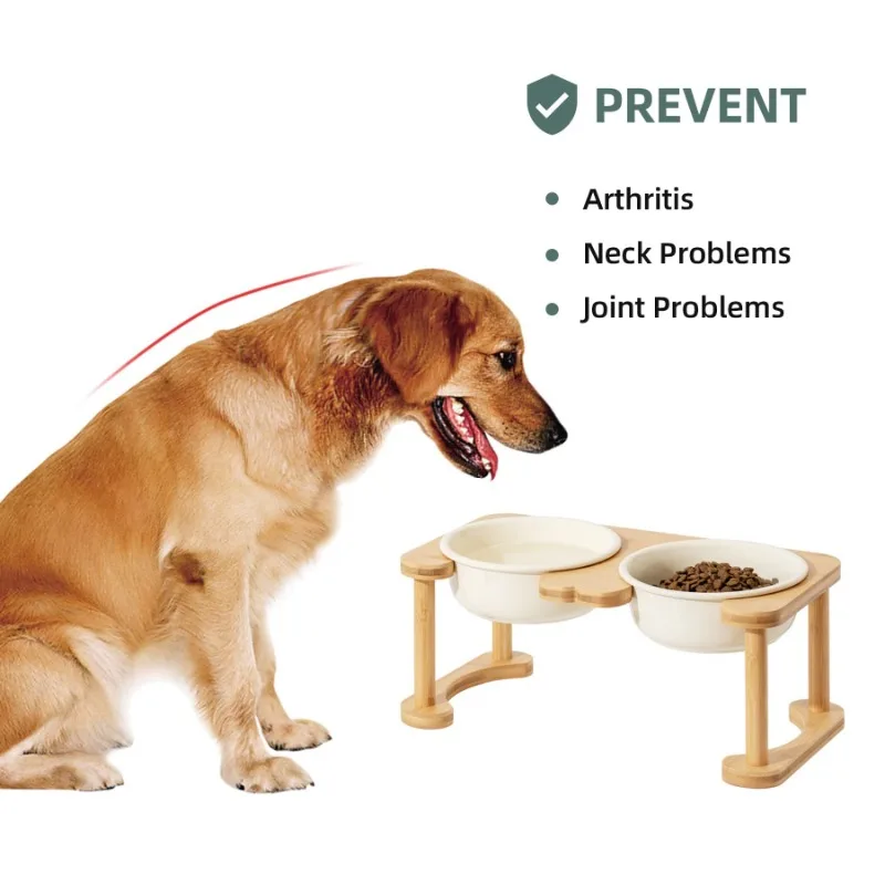 Cuenco elevado de cerámica para perros con soporte antideslizante, cuenco elevado para gatos, cuenco mediano para comida y agua para mascotas, plato para perros, plato de alimentación para mascotas - imagen 4