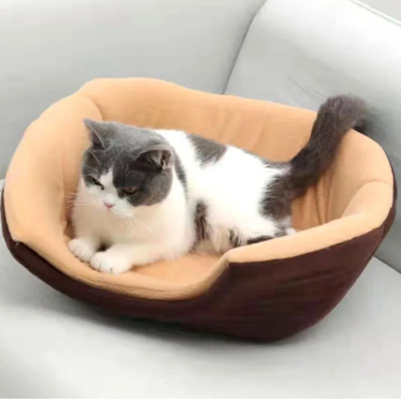 Nido de yurta para gatos, nido de casa para mascotas de verano extraíble y lavable, nido universal para perros para las cuatro estaciones, estera para perros, tienda nido semicerrado - imagen 3