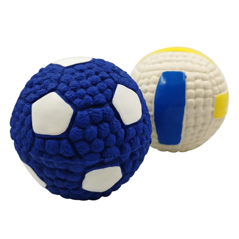 Pelota suave para mascotas, juguete chirriante para perros pequeños y grandes, Rugby, tenis, voleibol, fútbol, baloncesto, juguetes de entrenamiento de limpieza dental de látex - imagen 3