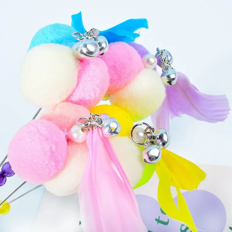 Juguete interactivo para gatos, bola de lana con campana, resistente a las mordeduras, suministros para mascotas - imagen 3