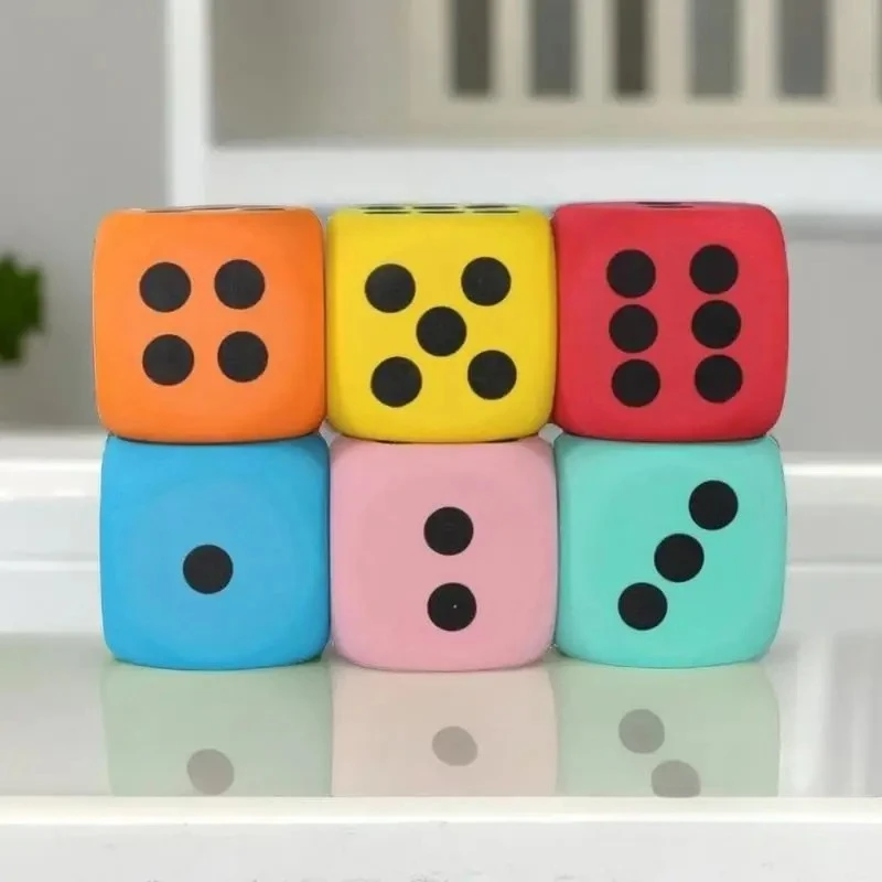 Dados de espuma grandes de 80mm para niños, dados de seis lados, juguete para contar, ayudas de aprendizaje para juegos de mesa de aula, enseñanza de matemáticas, 1 ud. - imagen 4