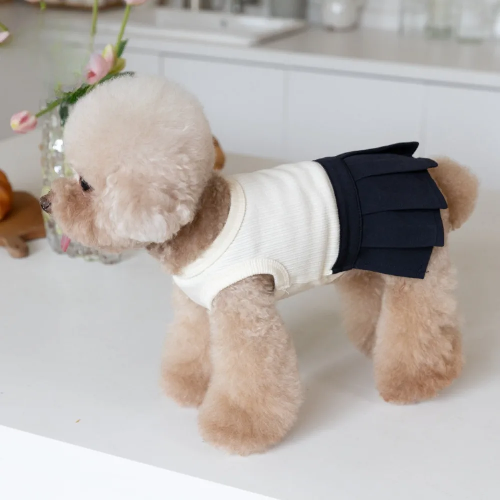 Uniforme escolar para mascotas Falda plisada Chaleco lindo Falda Ropa para gatos Ropa de peluche Ropa para perros pequeños Vestidos para perros Ropa para cachorros - imagen 4