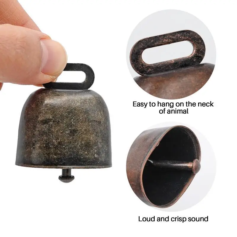 Cascabeles de cobre para pastoreo de ganado, cascabel de bronce fuerte y crujiente, extensión más lejana, 2 unidades - imagen 5