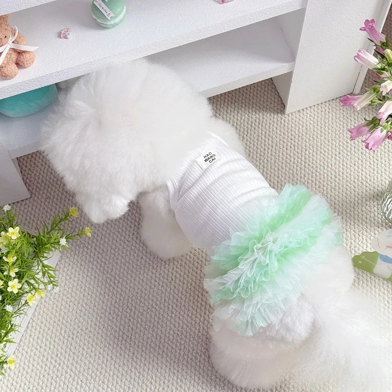 Falda en capas de malla para mascotas Ins, falda tutú para perros, falda de peluche para perros y gatos, vestido de princesa, ropa para mascotas, vestidos para perros pequeños - imagen 3