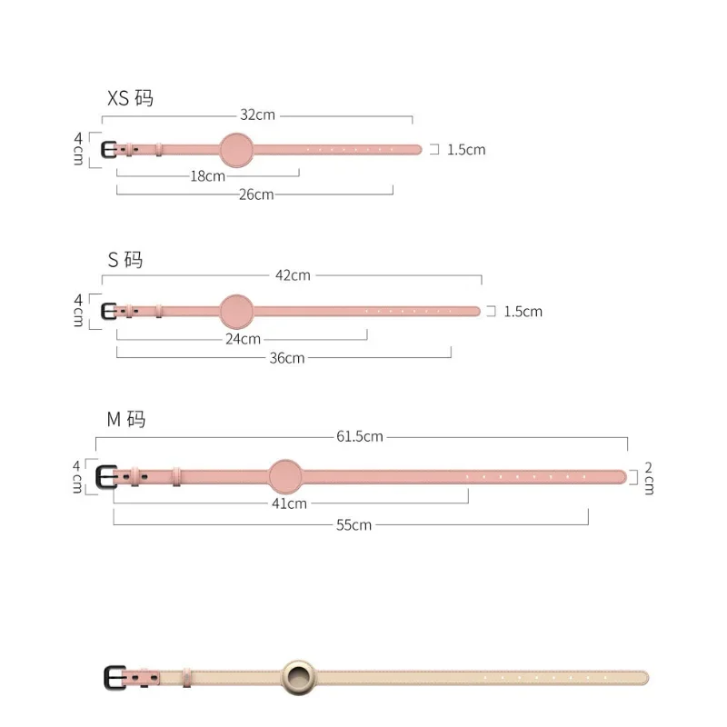 Ubicación para Airtag Tracker Collar diseño funda de cuero ajustable para AirTag Collar Airtags para Apple protección Anti-pérdida mascota - imagen 2