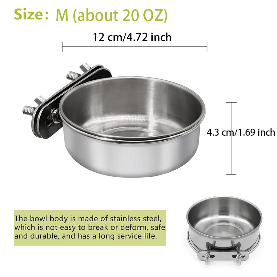 Tazones colgantes de acero inoxidable para jaula avícola - imagen 3