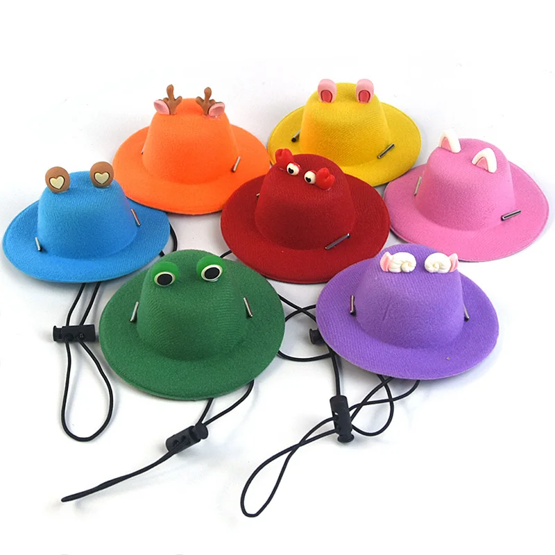 Gorro ajustable para perro, bonito gorro con forma de Animal para gatos, perros pequeños, decoración para mascotas de dibujos animados, sombreros para Cosplay para cachorros, suministros para mascotas - imagen 3