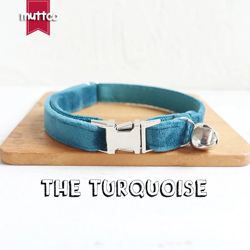 Collar para gato turquesa – Hecho a mano, varias tallas