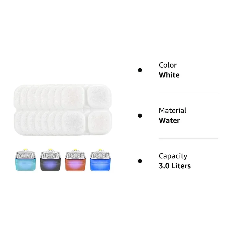 Filtros de carbono de repuesto para perros y gatos, sistema de triple filtración de acero inoxidable, 8 piezas, 2L/3l - imagen 4