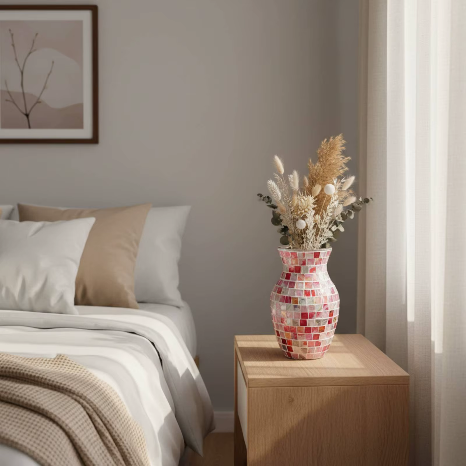 Jarrón vidrio tesselado luminoso lujo para gatos y perros – Decoración - imagen 2