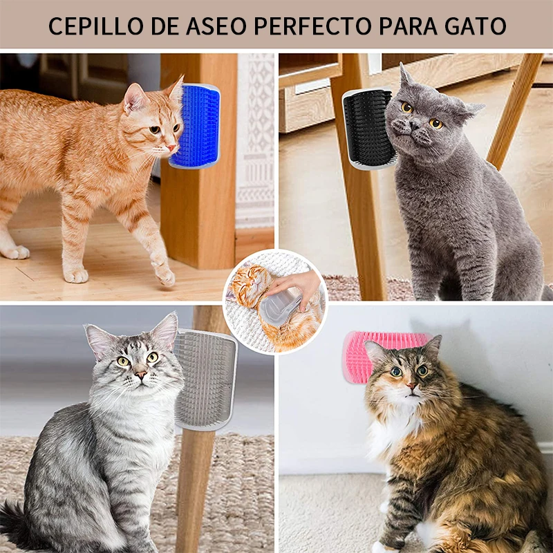 Peine con hierba gatera para gatos, cepillo suave para esquina de pared, masaje, frota la cara con un peine para cosquillas, suministro de aseo para mascotas - imagen 3