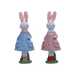 Figura conejito Pascua resina decoración hogar