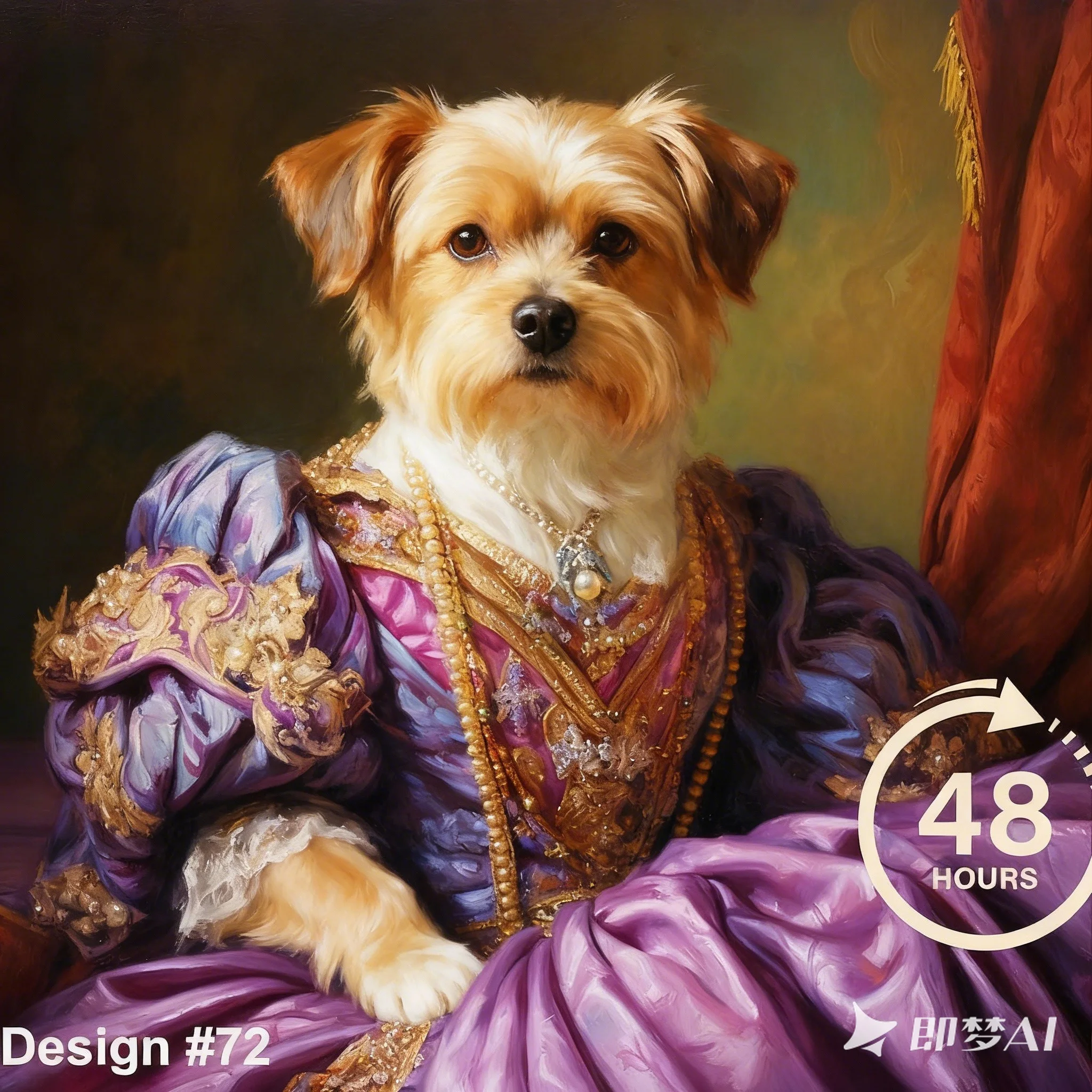 ATUBAN Retrato de mascota real personalizado, pintura de gato renacentista, retratos de perro real Retrato de mascota real Regalo para perro, regalo para gato