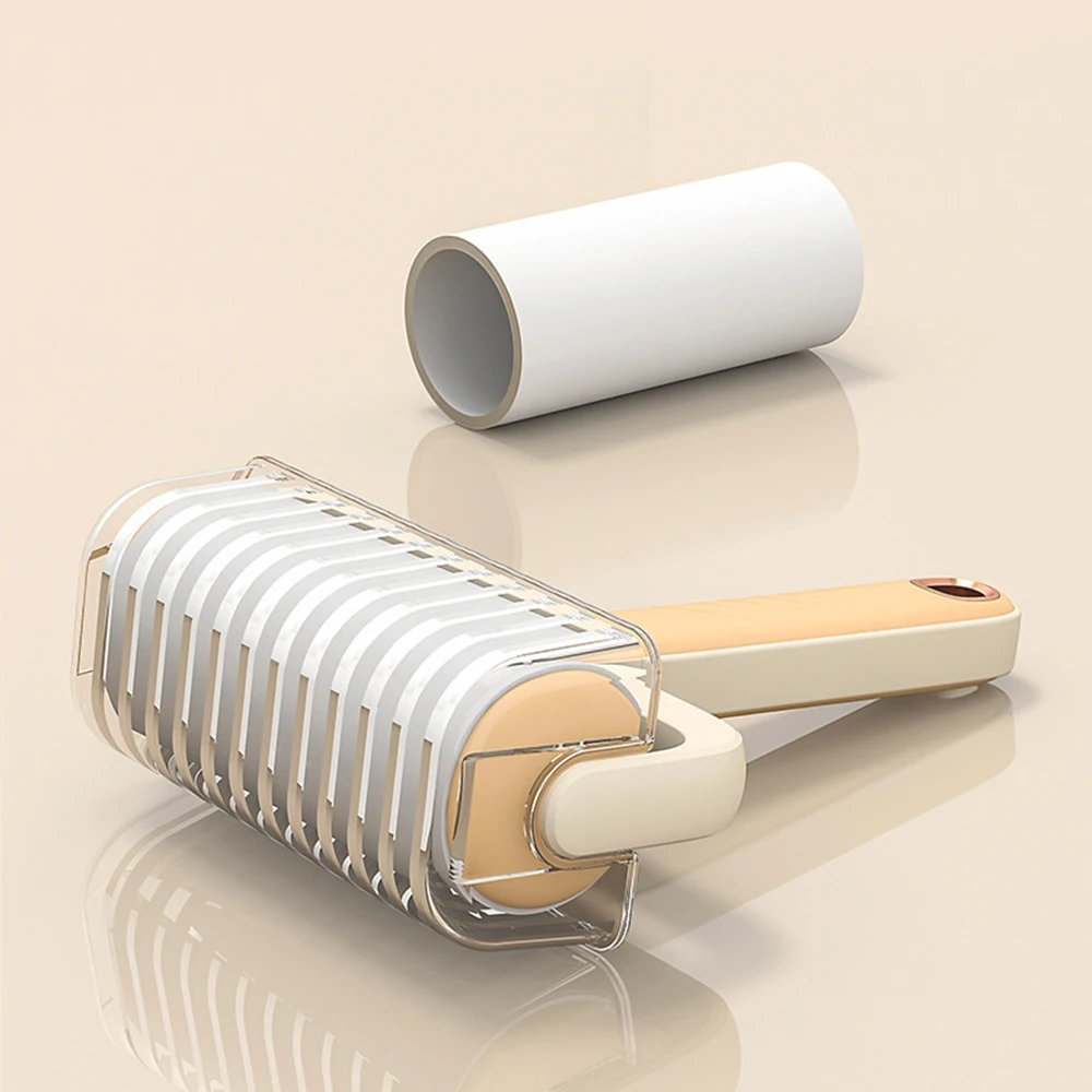 Rodillo de papel pegajoso para quitar el polvo, cepillo removedor de pelo de mascotas, núcleo reemplazable para limpieza de alfombras y ropa, superficie de gran tamaño, 10cm - imagen 3