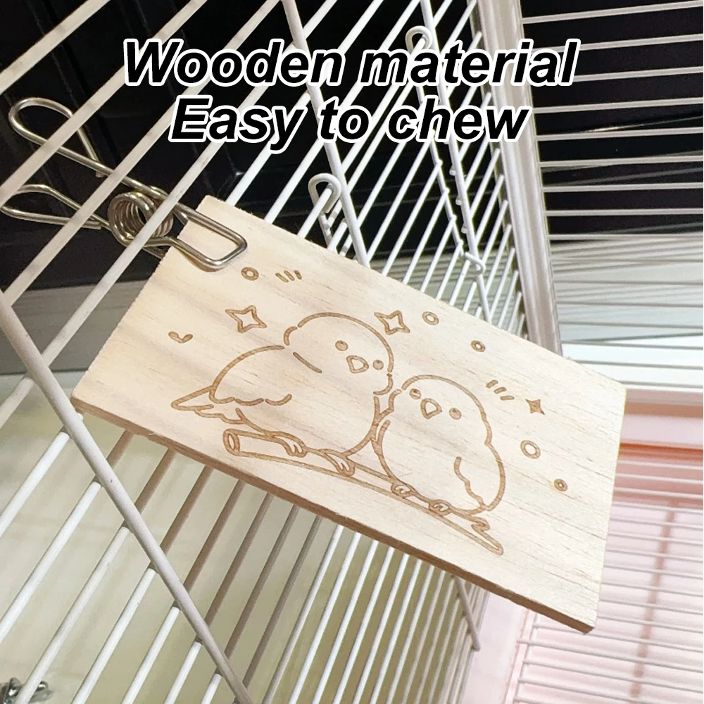 Juguetes de madera de balsa naturales y seguros para periquitos y aves - imagen 4