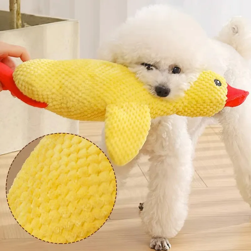 HOOPET-pato de peluche interactivo para perros, juguete de dentición duradero, chirriante, accesorios para mascotas - imagen 2