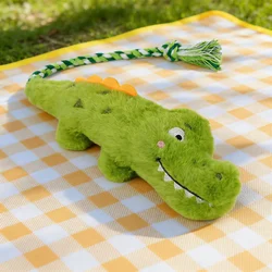 Juguete cocodrilo para cachorros – Cuerda masticable y peluche resistente