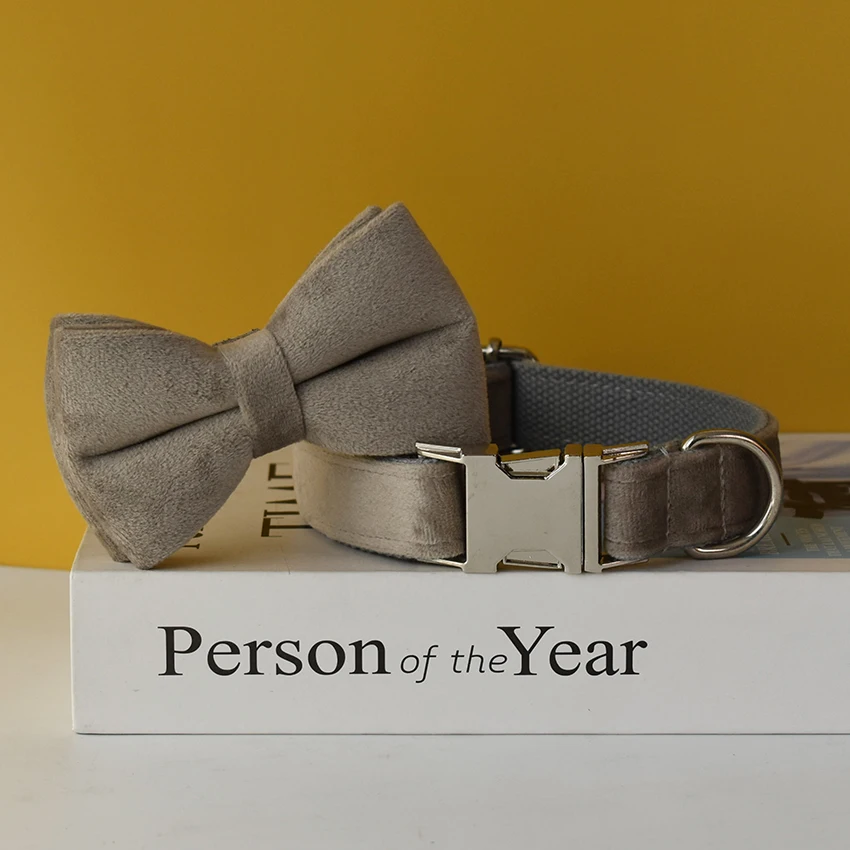 Retailing High Quality Handmade Engraved Metal Buckle Pet Collar Leash Set for Boston Terrier Custom Puppy Collar Flannelette 12 - imagen 2