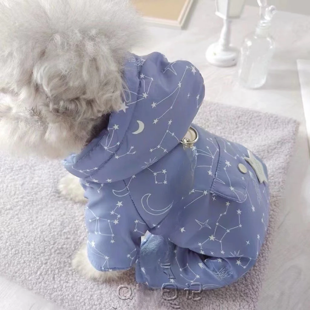 Abrigo de cuatro patas para otoño e invierno, mono de peluche para cachorros, pantalones de cuatro patas con lazo dibujable, ropa bonita para cachorros - imagen 2