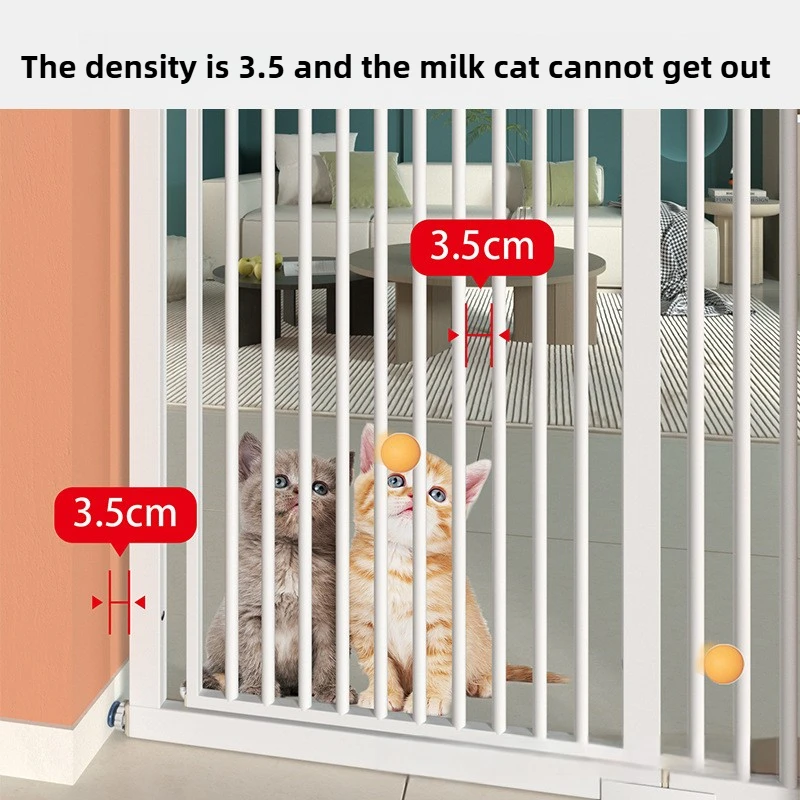 Barrera de valla para gatos de interior de 150CM de alto, vallas antisalto para Escape de gatos, puerta de aislamiento, contenimiento para gatos, suministros para mascotas de acero al carbono - imagen 3