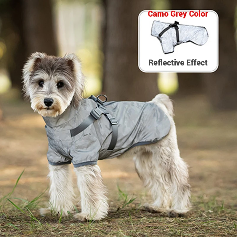Waterproof Dog Rain Jacket with Harness Safety Reflective Dog Raincoat for Small Dogs Pet Outdoor Jackets for Jungle Camping - imagen 4