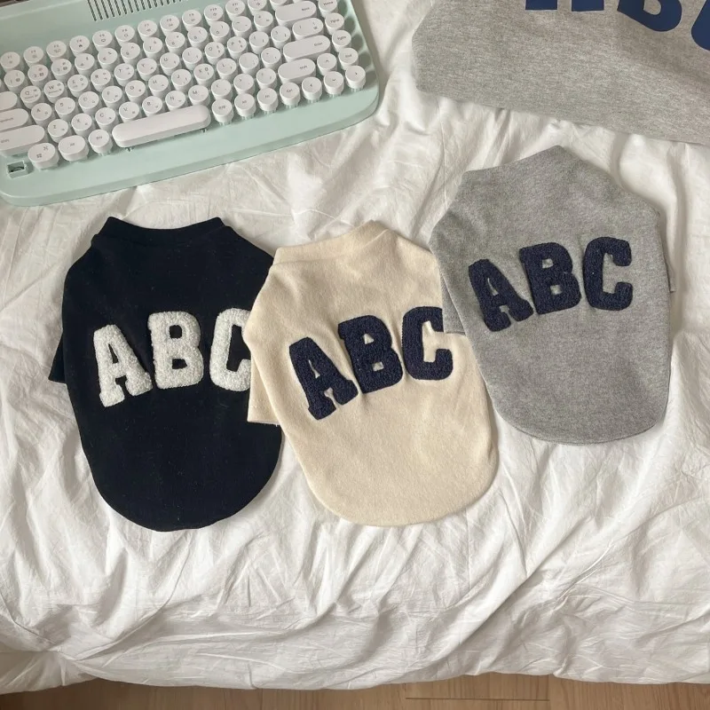 Moda invierno ropa cálida para mascotas letra bordada Schnauzer sudadera abrigo para perro eddy ropa cálida de dos patas cosas para perros