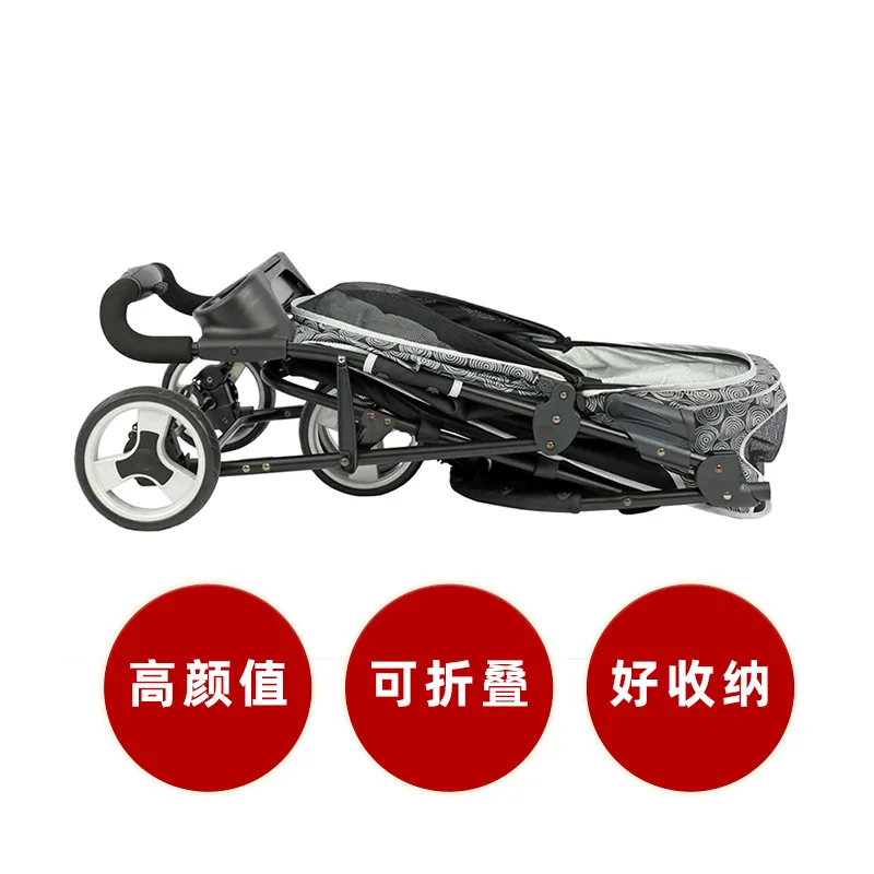 Cochecitos para mascotas, carrito para mascotas para perros medianos y grandes, cochecitos plegables y ligeros para perros y gatos, gran espacio - imagen 3
