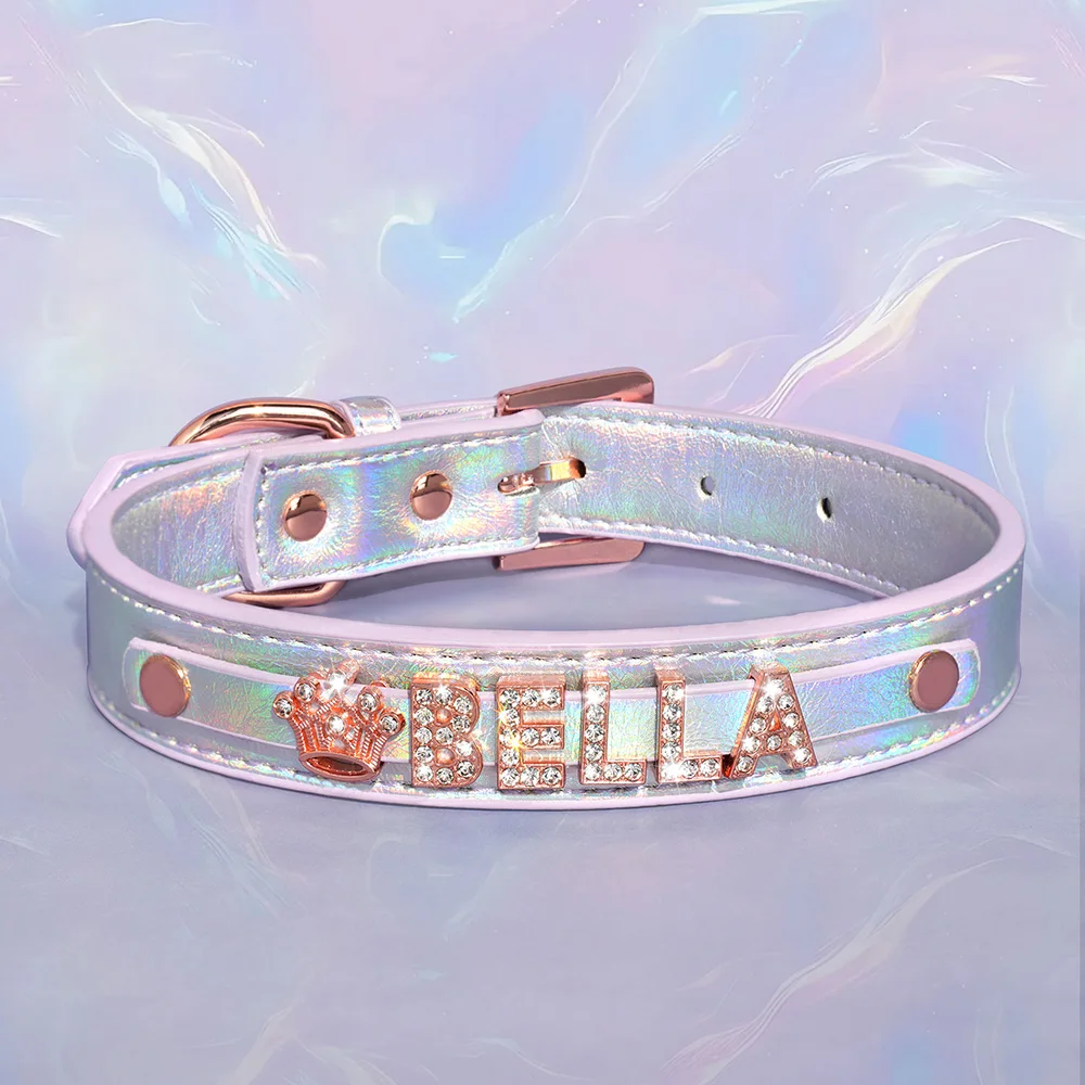 Collar personalizado para perros y gatos con nombre grabado y dijes - imagen 3