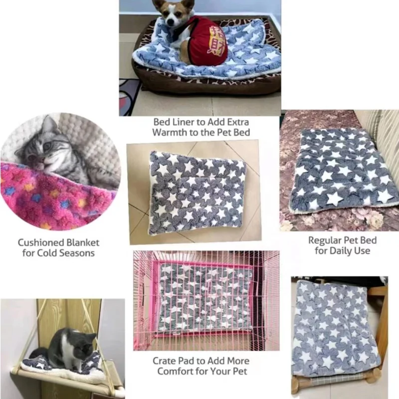 Estera de franela para mascotas, cama para perros y gatos, estera gruesa para dormir, manta para perros, estera para cachorros, gatitos, cama para perros pequeños y grandes - imagen 4