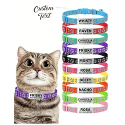 Collar personalizado con etiqueta ID para perros y gatos reflectante