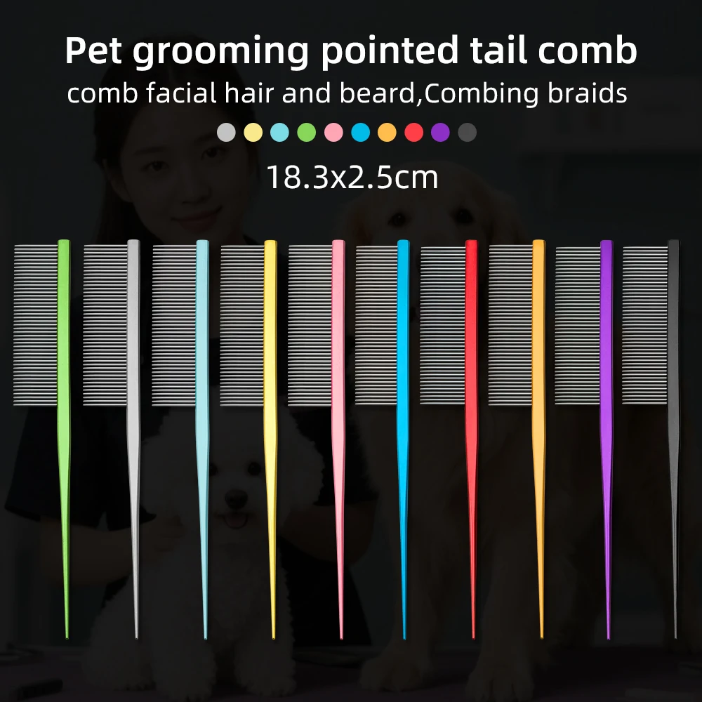 Peine de cola puntiaguda para mascotas, peine de límite de peinado, pinza para el cabello Malzis, trenza shazzar de York, recogida de cabello y anudado, peine de belleza para cara