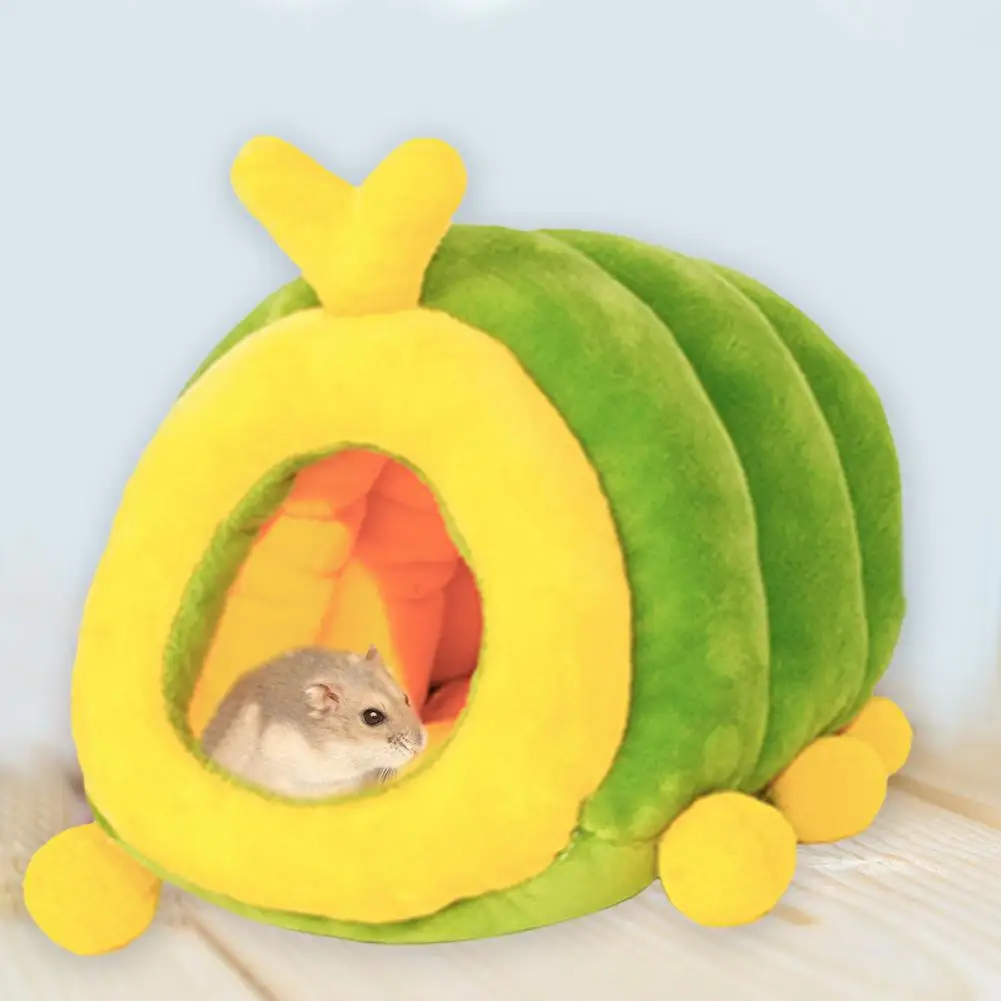 Bonito y exquisito nido de hámster de dibujos animados, casa de dormir suave y cálida para ardilla, escondite de conejillo de indias Ideal, suministros para mascotas - imagen 5