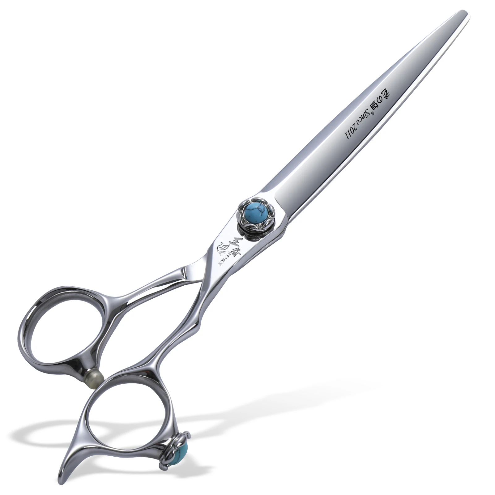 Fenice-Tijeras profesionales de peluquería para perros, 7 pulgadas, VG10, cojinete turquesa, tornillo recto