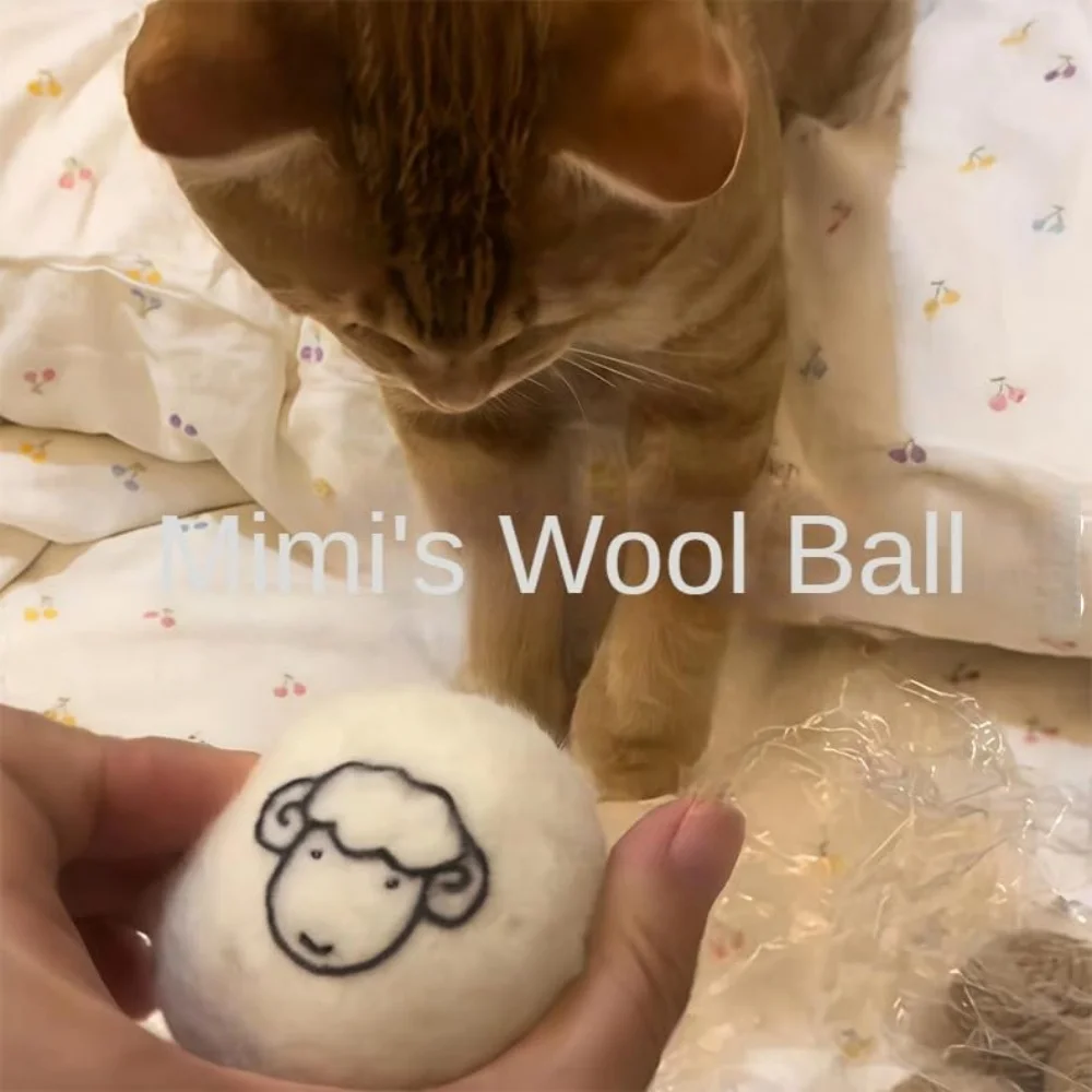 Juguetes de pelota de lana para gatos, pelotas suaves y silenciosas para gatitos, juguetes interactivos de pelota, juguetes de persecución de 2 pulgadas para gatos, gatitos, mascotas, ejercicio - imagen 4