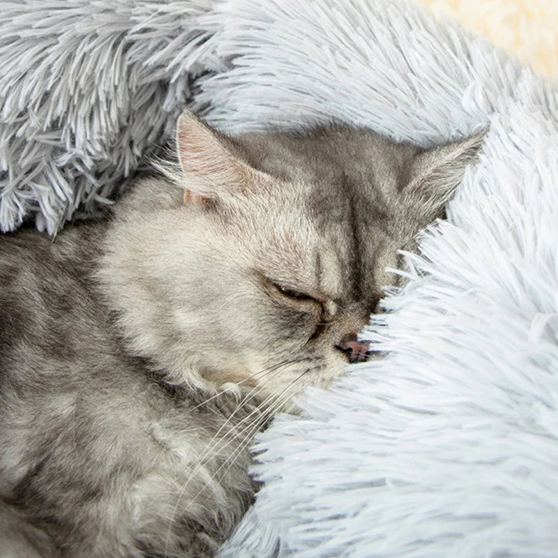 Cama rectangular de felpa cálida para mascotas, cojín de piel sintética mullida para perro y gato, esterilla para dormir en interiores - imagen 2