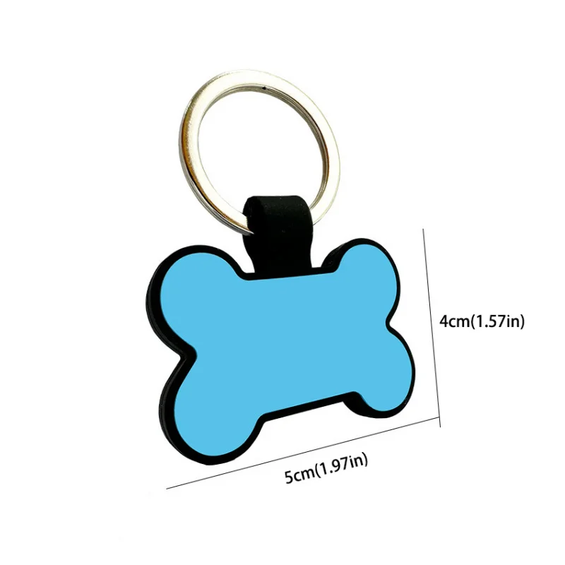 Etiqueta de perro de silicona de hueso personalizada, etiquetas de nombre de mascota personalizadas grabadas, tarjeta de identificación de mascota sin sonido, regalo para perros, cachorros, antipérdida, 1 ud. - imagen 5