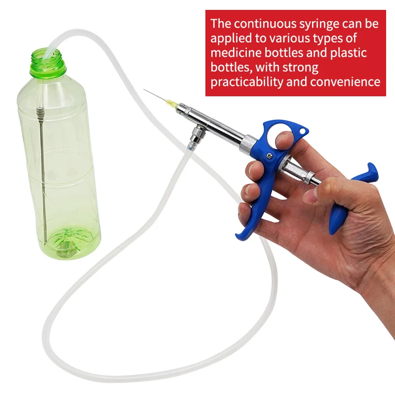 Jeringa de inyección de Metal cuantitativa ajustable para vacuna veterinaria, herramientas para ganado, 0,75 ml/1ml/2ml - imagen 5