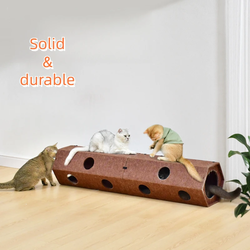 Tubo de túnel plegable para mascotas, juguetes para gatos de interior, tubo de juego para gatitos - imagen 3