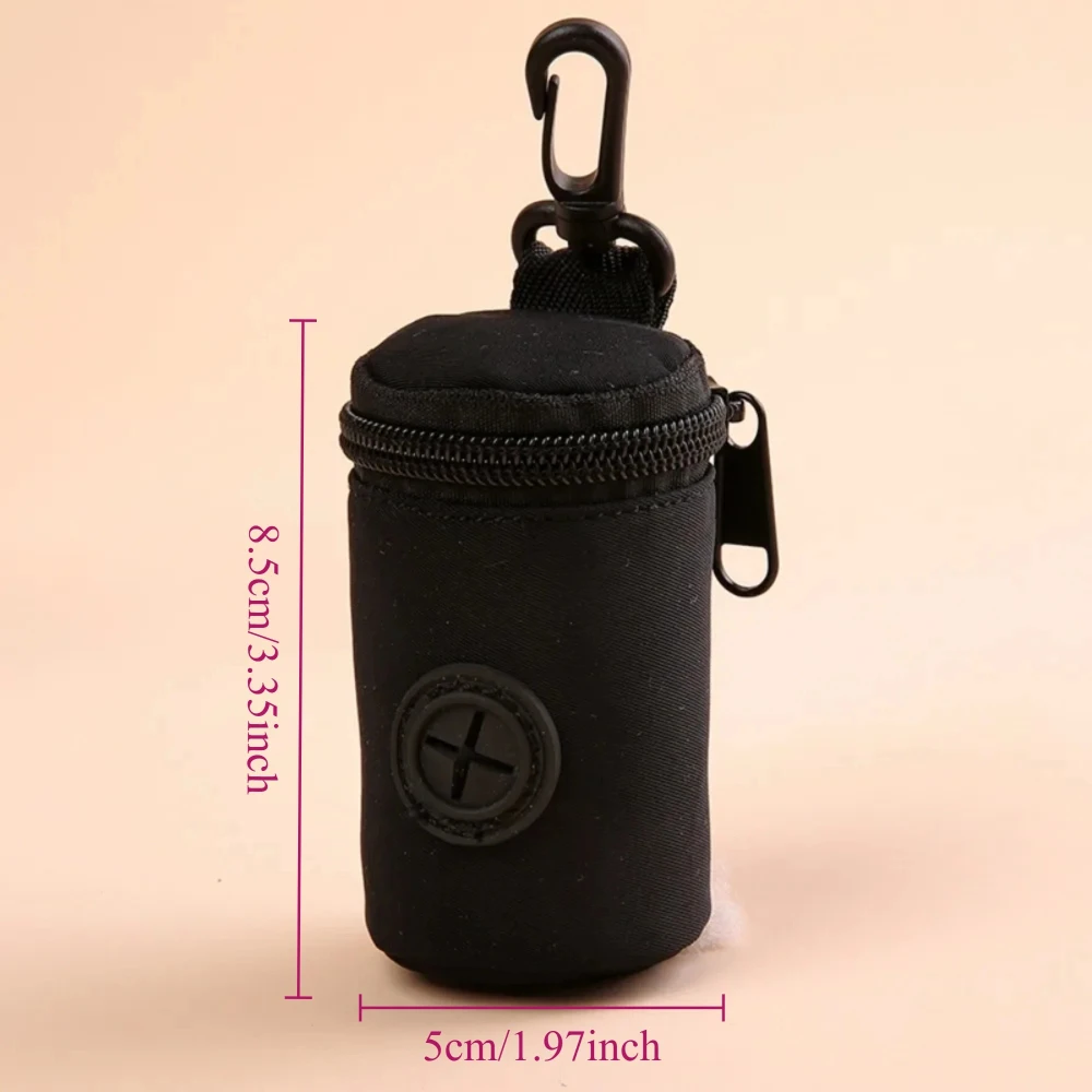 Dispensador de bolsas para excrementos de perros colgable, accesorio para caminar con cremallera, soporte para bolsas de basura, organizador portátil de bolsas de basura bonitas, suministros para mascotas - imagen 2
