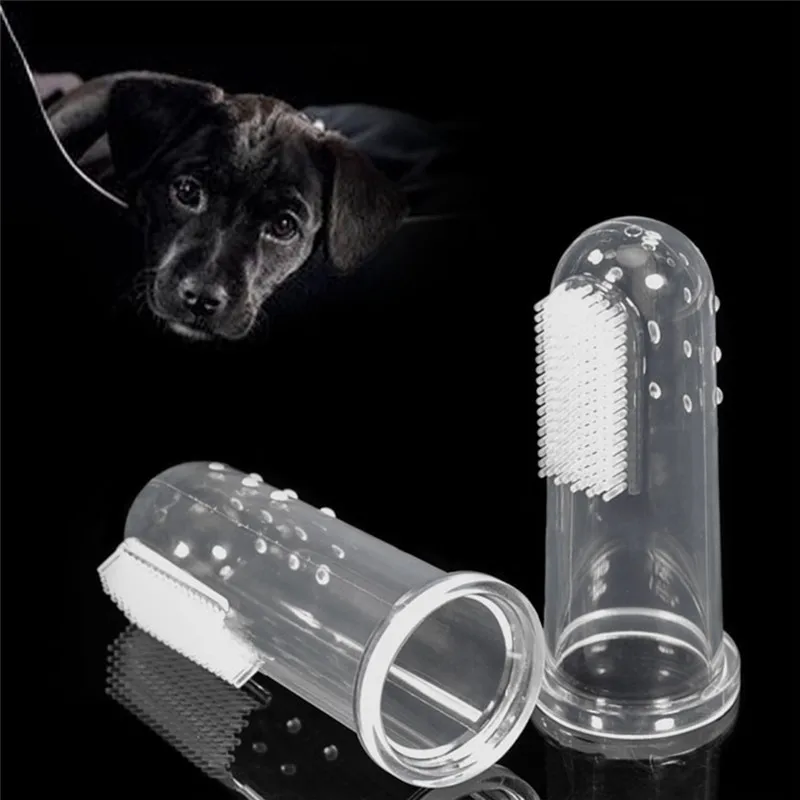 Cepillo de dientes de silicona transparente para mascotas, herramientas de limpieza bucal para perros, limpieza de dientes de mal aliento, suministros de limpieza para mascotas - imagen 4