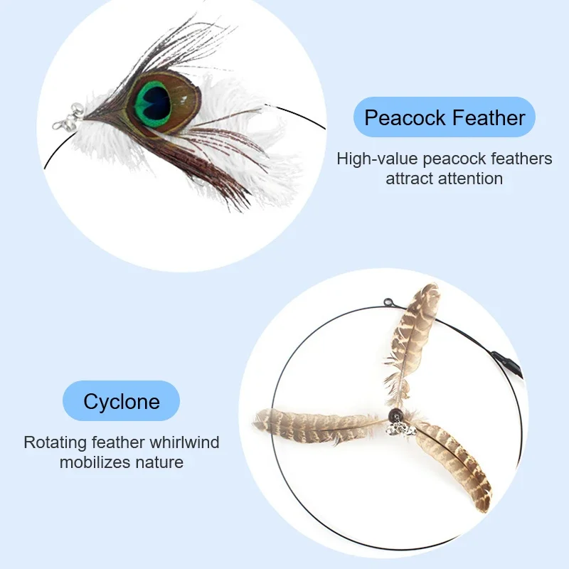 Juguetes para gatos, alambre de rompecabezas, caña de pescar divertida para gatos, campana de plumas, palo divertido para gatos, accesorios para cabeza reemplazables interactivos para mascotas - imagen 5