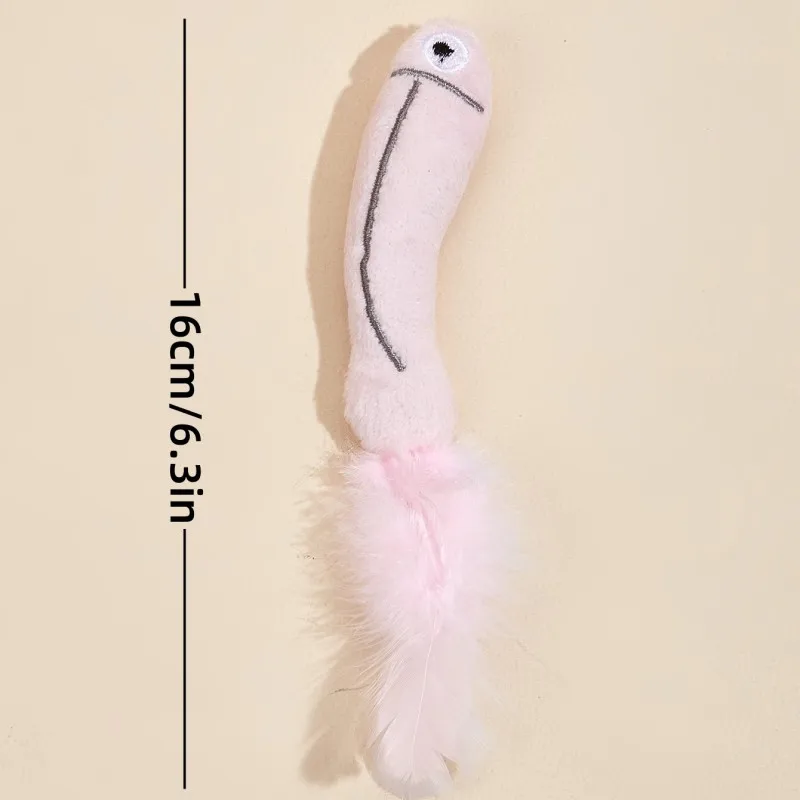 Juguete interactivo para gatos con plumas, palos de simulación, resistente a los arañazos, Limpieza de dientes - imagen 3