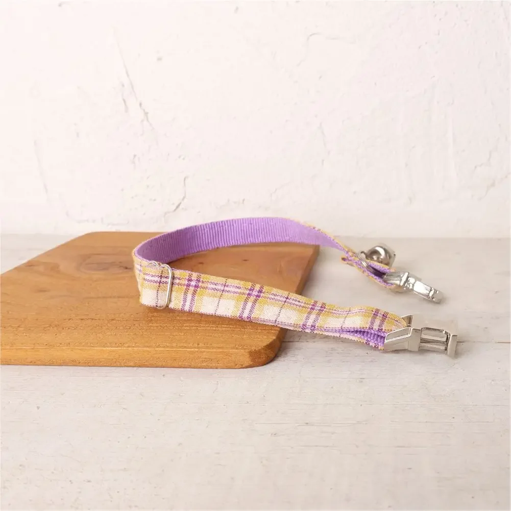 Collar de gato personalizado con grabado gratuito, correa para mascotas a juego, hebilla de Metal de contactos personalizados, Collar para mascotas a cuadros - imagen 3