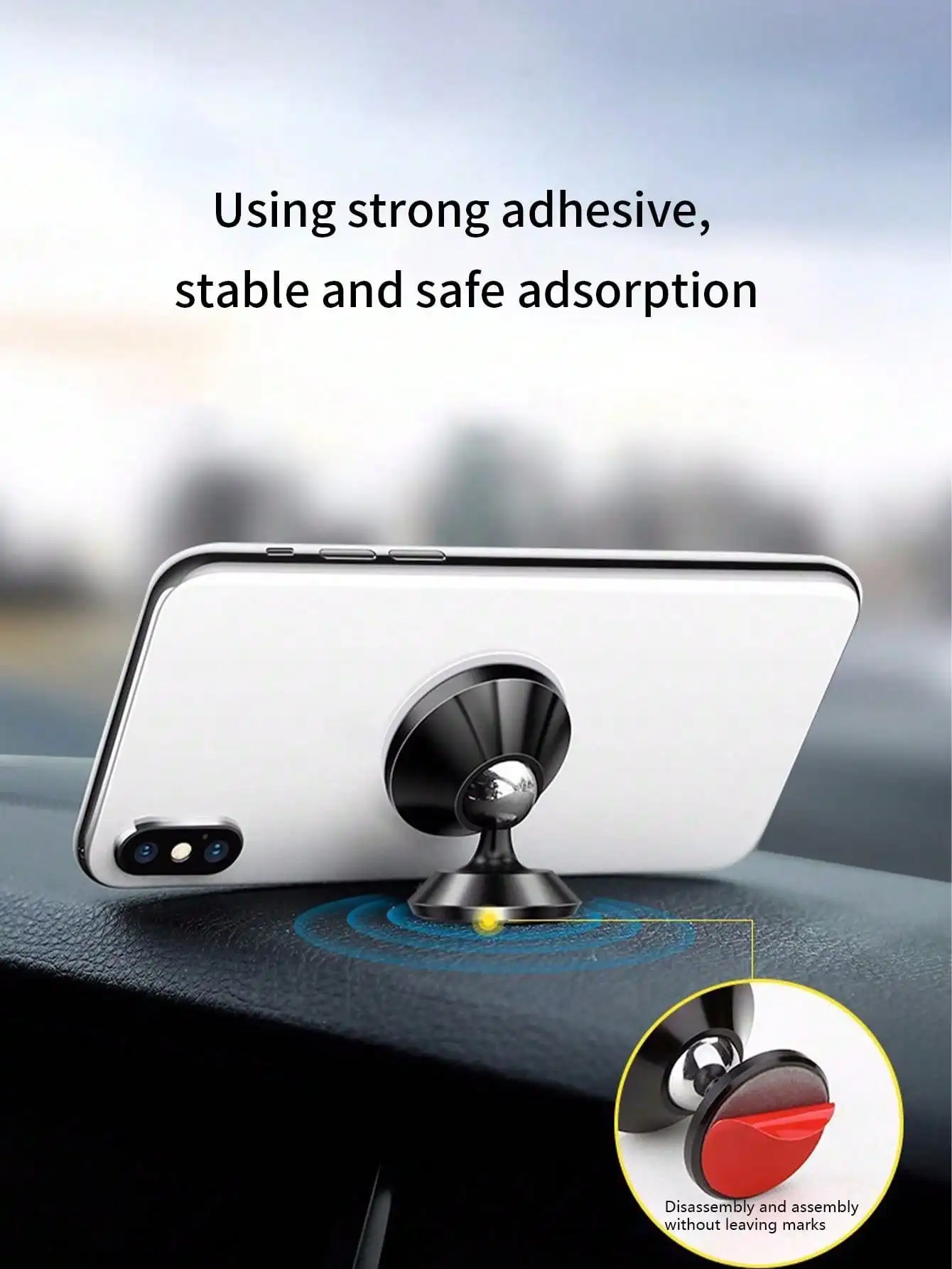 360 °   Soporte magnético giratorio para teléfono de coche, soporte Universal para parabrisas de salpicadero para navegación GPS, 1 Uds. - imagen 4