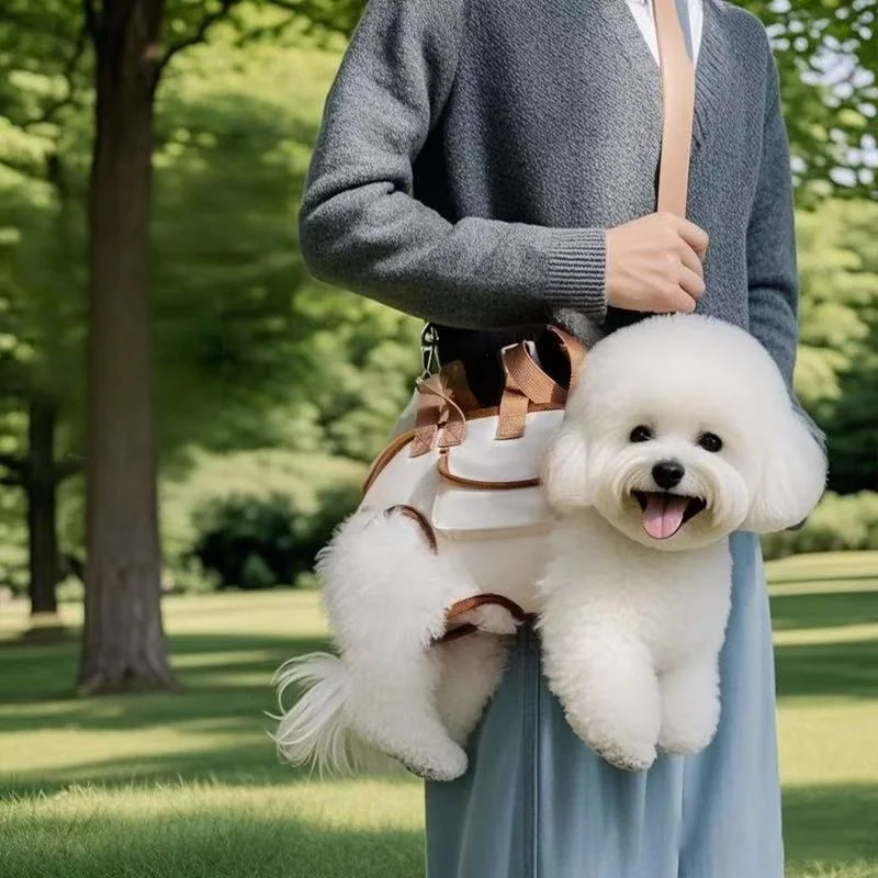 Arnés de elevación para perros a la moda, bolsa transportadora para mascotas, mochila de tracción multifuncional transpirable portátil para exteriores, portabebés para perros