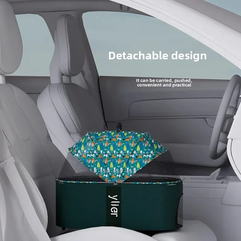 Cochecito para mascotas, carrito de peluche para perros y gatos, carrito pequeño para mascotas, ligero, plegable, para viajes al aire libre, cochecito para perros, bolsa para gatos - imagen 4