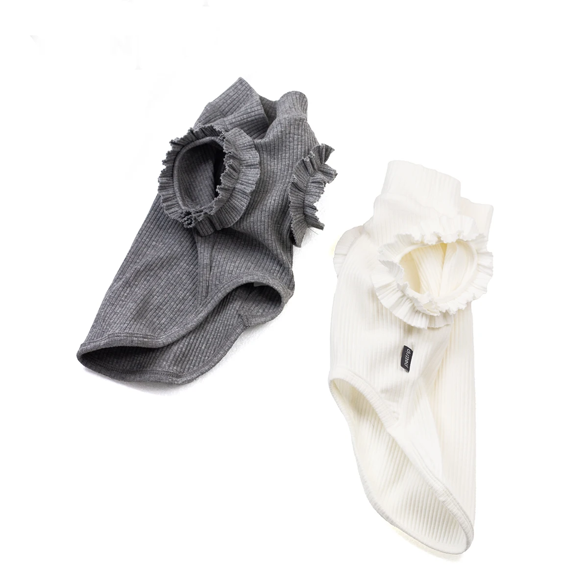 Chaleco de algodón blanco con mangas voladoras para perro Wiener en primavera y verano, vestido dulce gris para perros tejón, pijamas suaves para perro salchicha - imagen 5