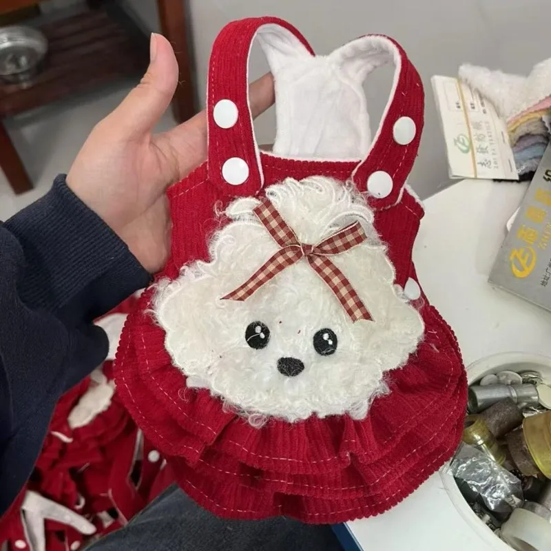Vestido navideno rojo para gatos y perros - ropa de invierno - imagen 2