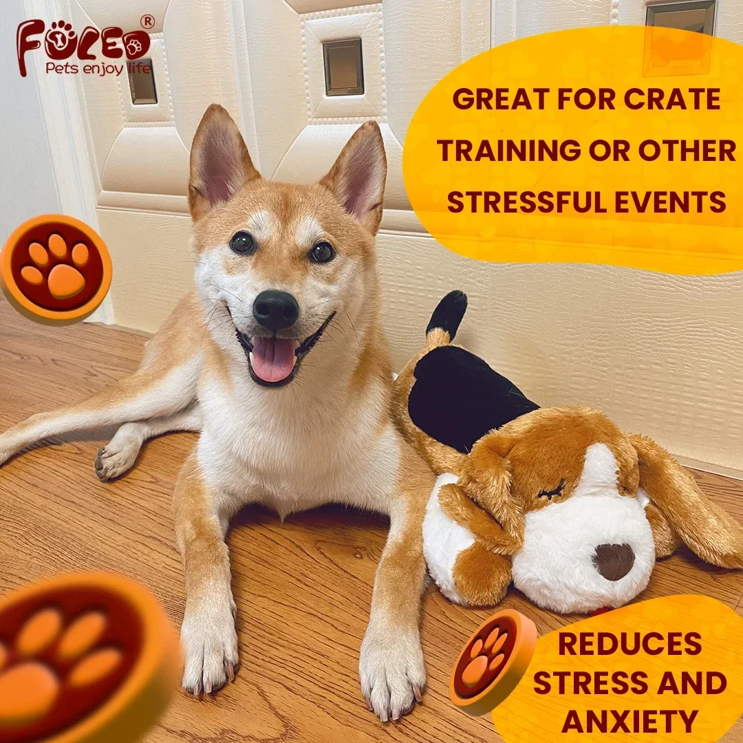 Regalo de Navidad, juguete de latido del corazón para cachorros, alivio del estrés, ayuda calmante para dormir, caja de entrenamiento, juguetes para perros