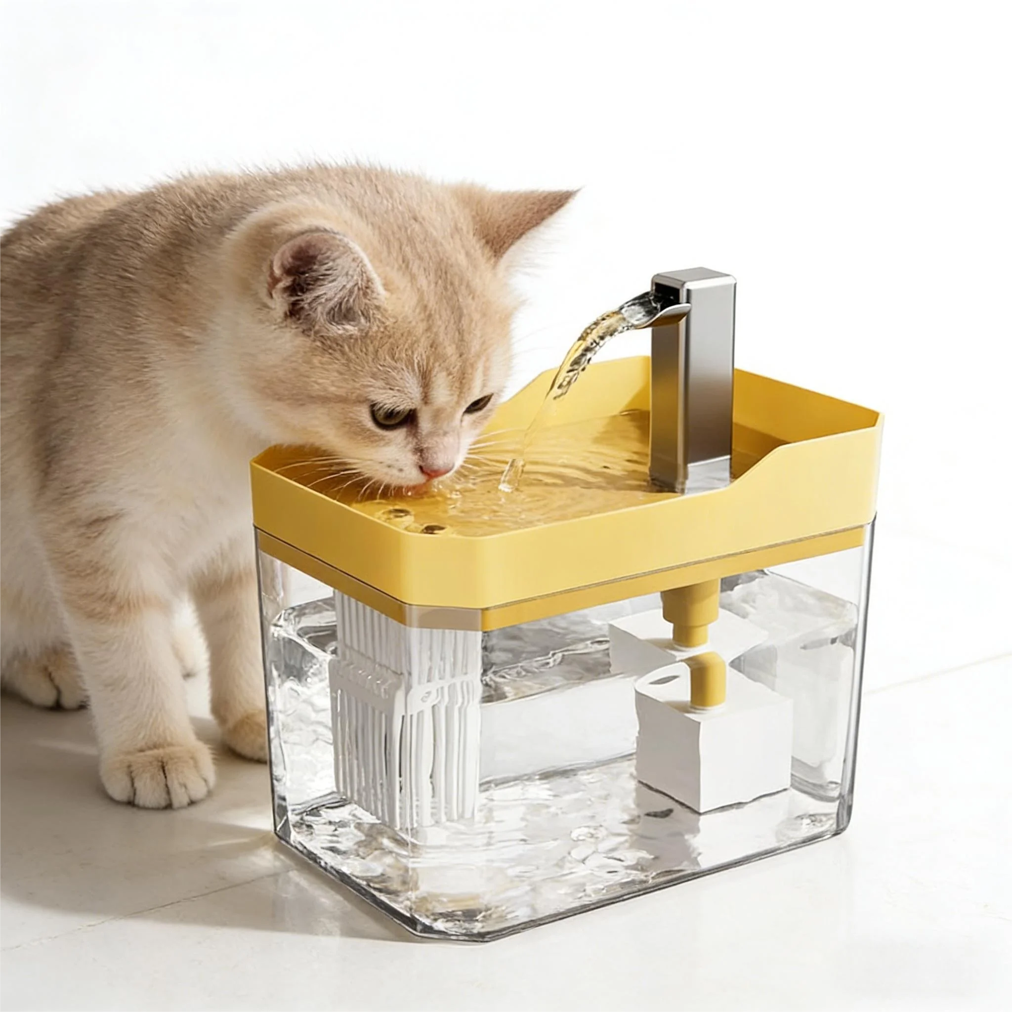 Fuente de agua para gatos de 1,5 l, dispensador de agua automático USB, filtro de circulación viva, bebedero para mascotas, fuente de agua silenciosa para mascotas, mascota pequeña